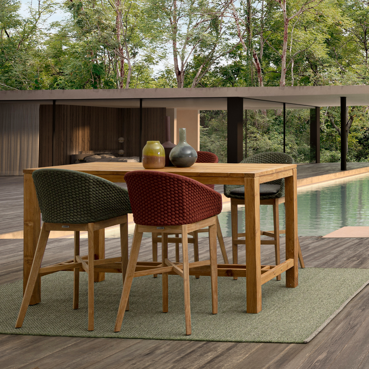 BT ZALUMA  elegant Polyrattan outdoor bar stool